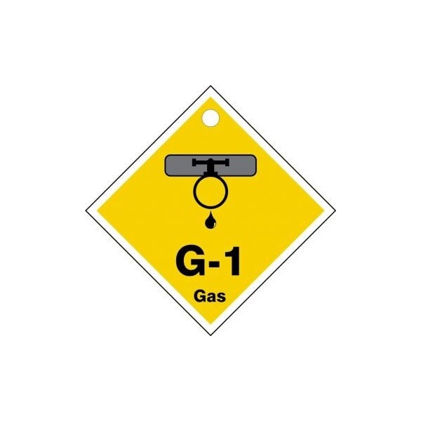 Accuform Energy Source ID Tag, G-1 Gas, 2.5" X 2.5", Adhesive Dura-Poly, 5/PK TDK401XVM - main